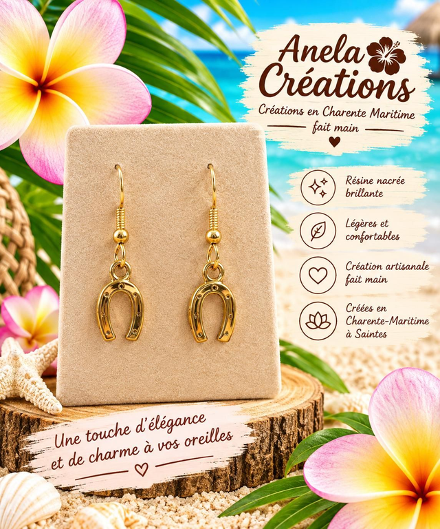 Boucles d’oreilles fer à cheval doré