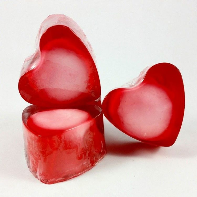 Savon cœur glycérine parfum Cerise