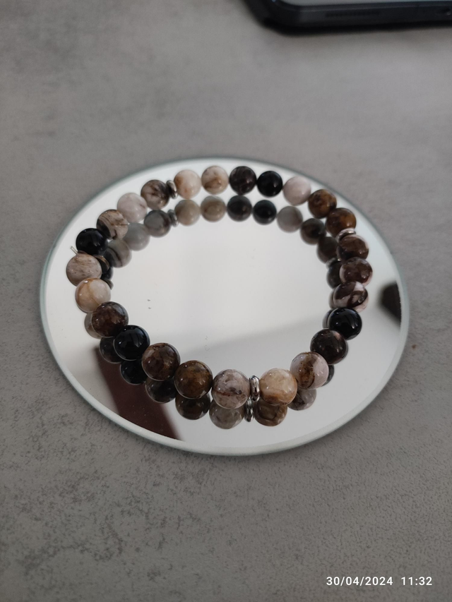 Bracelet merlinite / onyx 