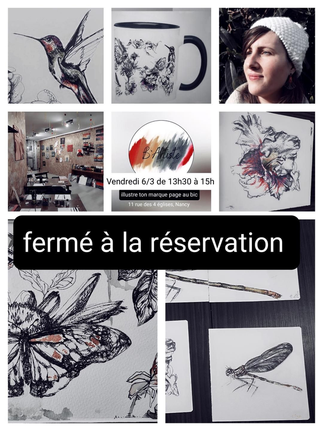 Vendredi 6/3 de 13h30 à 15h  illustre ton marque page au bic