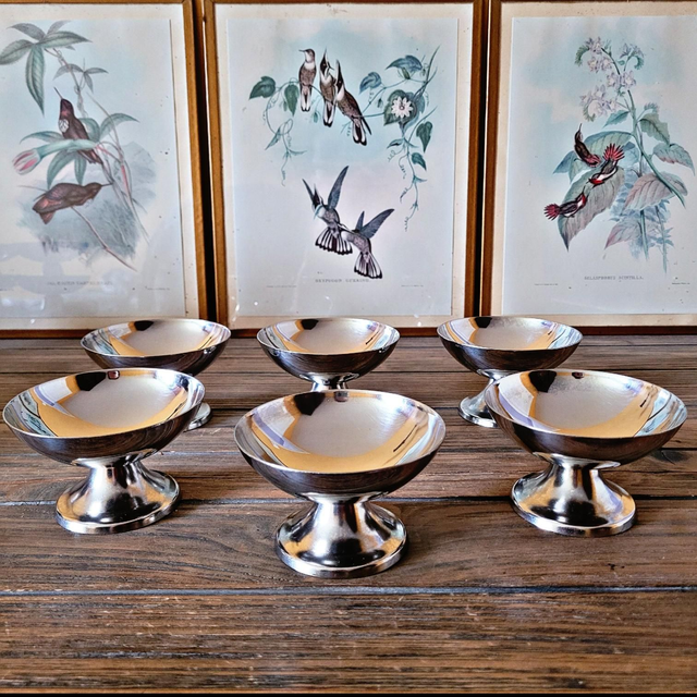 X Coupes à glaces inox vintage basse style Guy Degrenne (lot de 6)