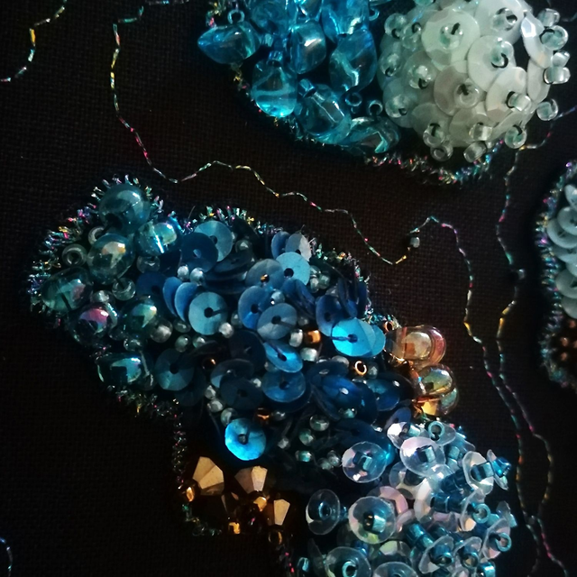 Coraux Bleu azur et Or clair