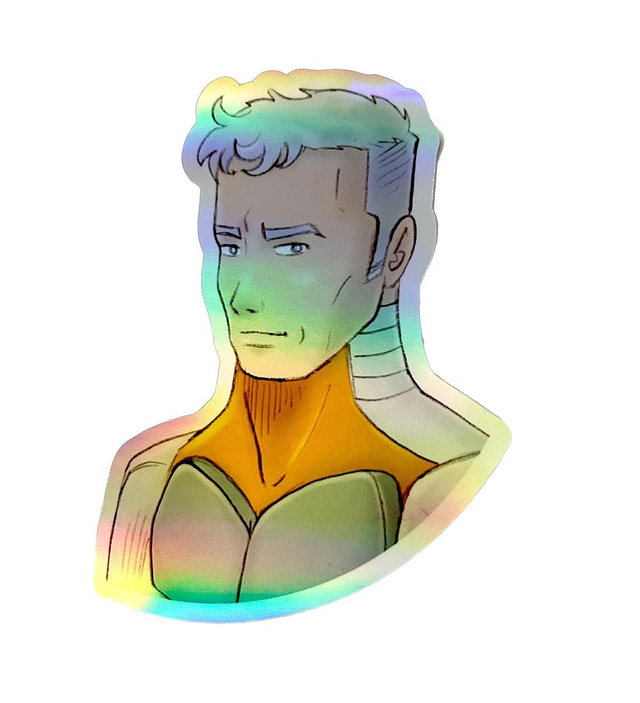 Captain Fox Hologramm Sticker Portrait