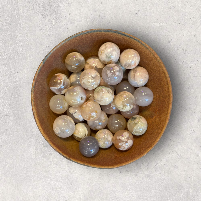 Flower Agate Spheres - small