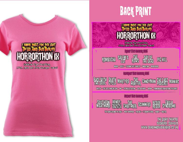 Women's Fitted Backprint T-Shirt, I Know What You Did Last Dead And SudBuried: Horrorthon IX