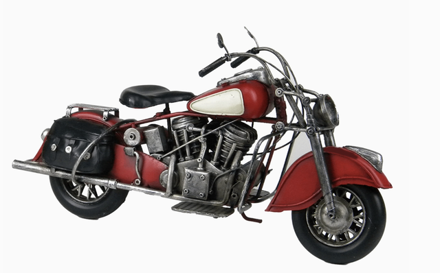 Retro Tin Metal Red Motorcycle Model 38cm