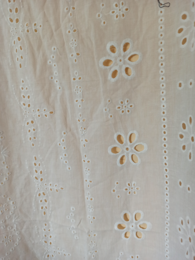 Drap plat bébé broderie anglaise écru (Axses)