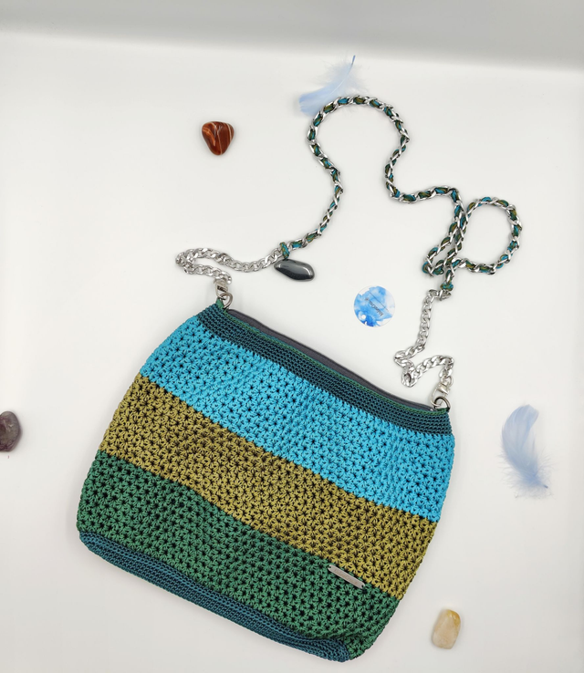 Sac à main original et élégant Vert, bleu clair et vert