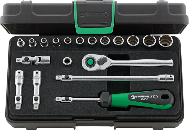 QuickRelease-Steckschlüssel-Garnitur  40aD/12/7QR.    1/4.   19 tlg 