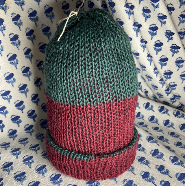 Reversible Christmas colored beanie