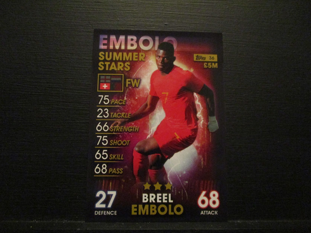 Breel Embolo - Summer Stars Match Attax 101 Original Trading Card
