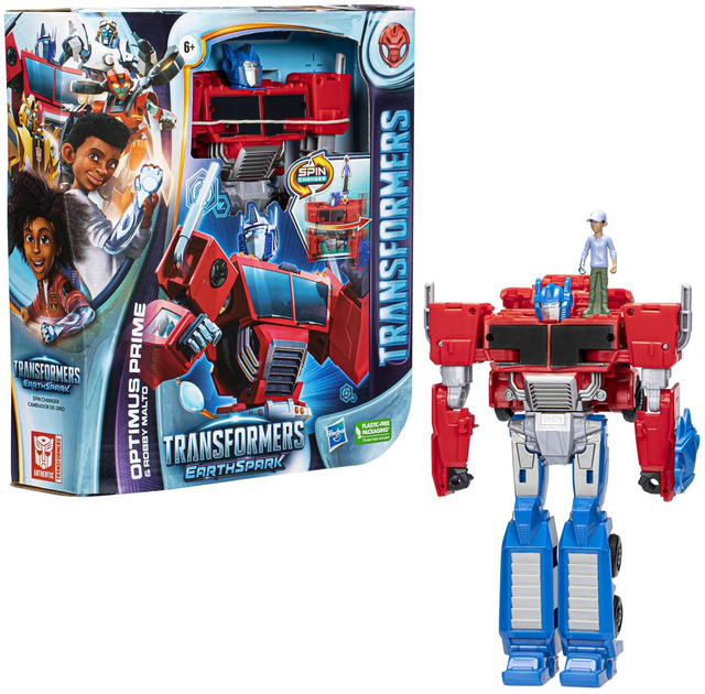 Transformers: Earthspark Optimus Prime and Robby Malto Figure