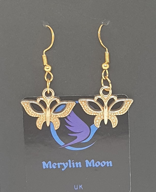 Golden Butterfly Earrings 
