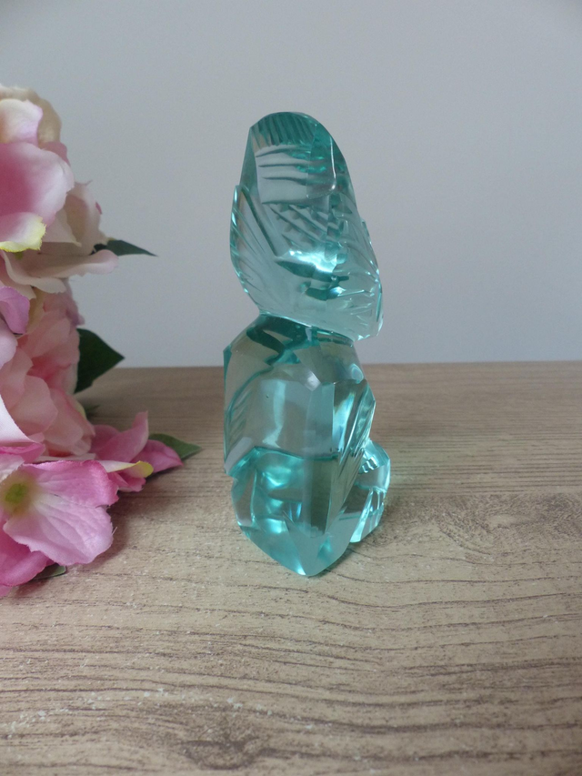 Sculpture Vintage en Verre Poli – Art Inca Maya Aztèque – Figurine de Guerrier ou Dieu – Fabriquée au Mexique – Objet de Collection Rare