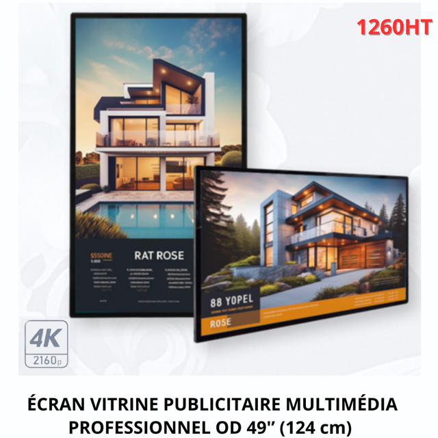 Écran vitrine professionnel - 1500 nits - 4K UHD - 49"