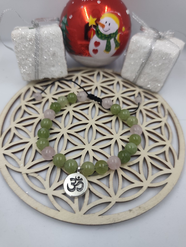 Bracelet Énergétique Péridot &amp; Quartz Rose – Amour, Guérison &amp; Renouveau