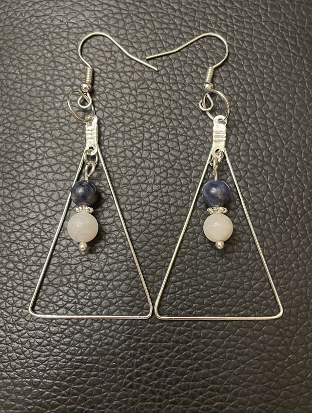 Boucles d'oreilles Sodalite et Pierre de Lune 6 mm