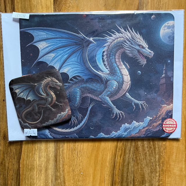 Dragon mouse mat and coaster