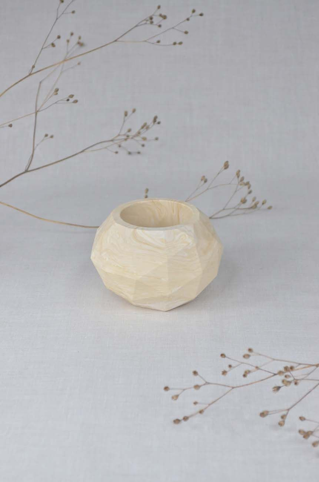 Pot boule : Beige marbré