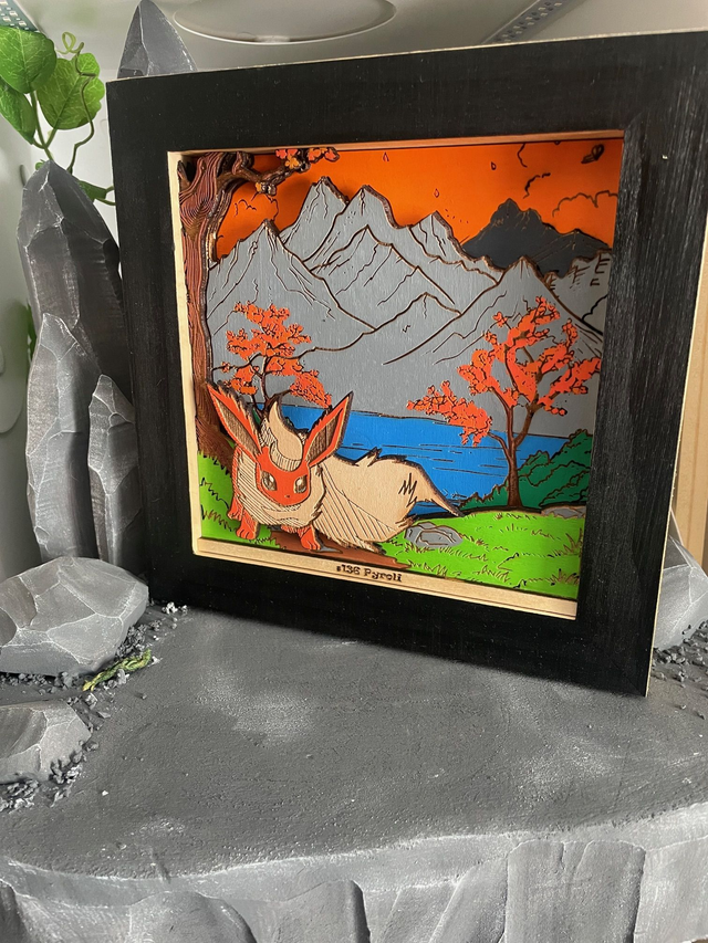 Cadre en relief pokémon, Pyroli.