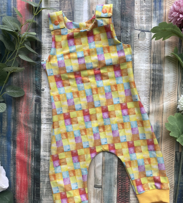 Check Dungarees 3-6m