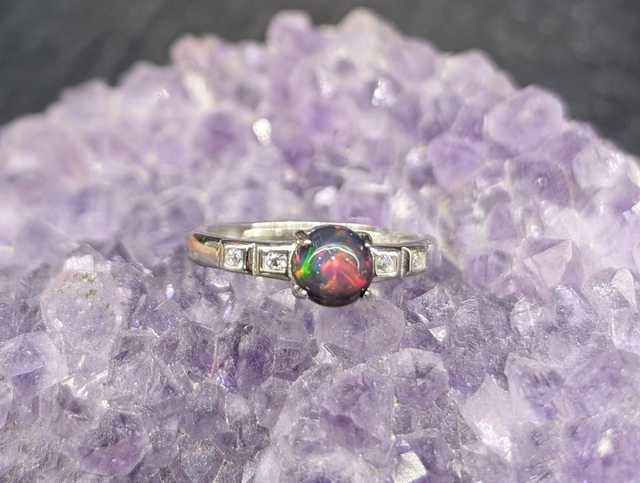 Bague Opale Éthiopienne 