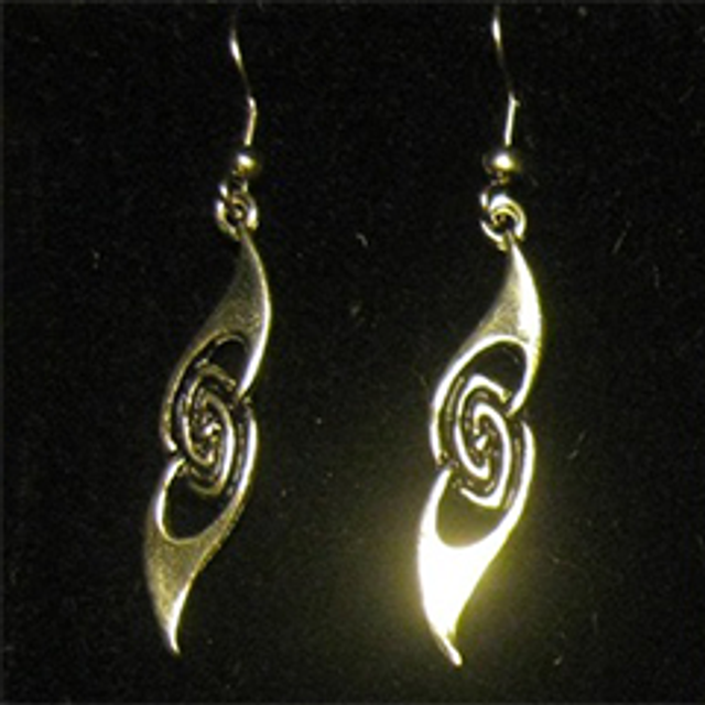 Pewter earrings - Spiral link