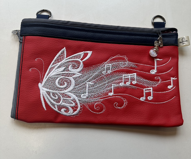 Bag - Large 2 Zips - Musical Butterfly