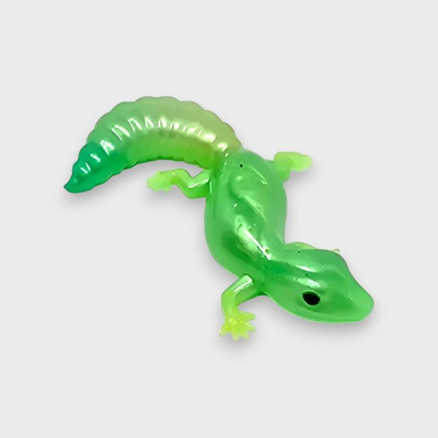 Lézard Gecko Vert Luminescent - Création Artisanale