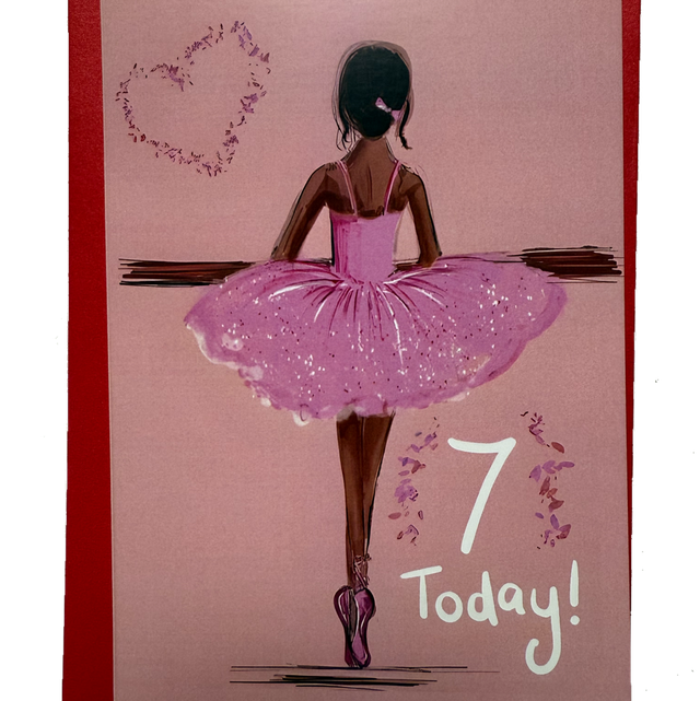 Ballerina Birthday card - Age 7