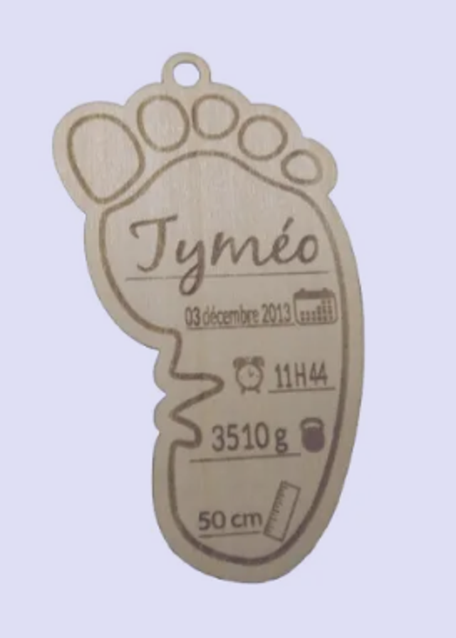 Empreinte de Vie – Porte-clés bois personnalisé