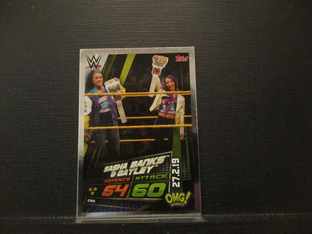 Sasha Banks &amp; Bayley - OMG! Moments Slam Attax Universe Original Trading Card #290