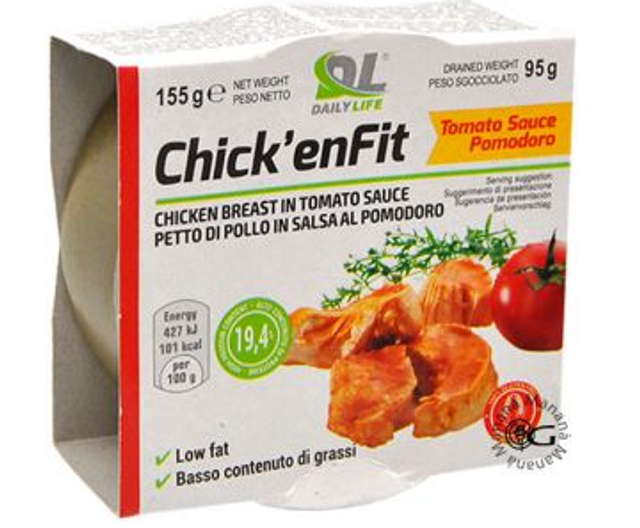Chick’enFit Tomato sauce - Filetti di petto di pollo in salsa al pomodoro con alto contenuto proteico - senza glutine 