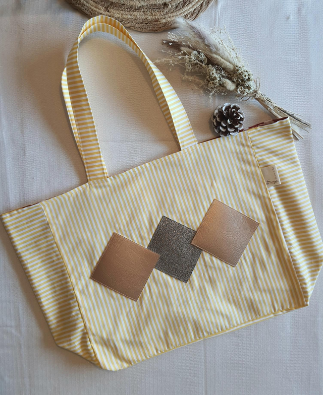 Sac d&#039;été jaune rayé 