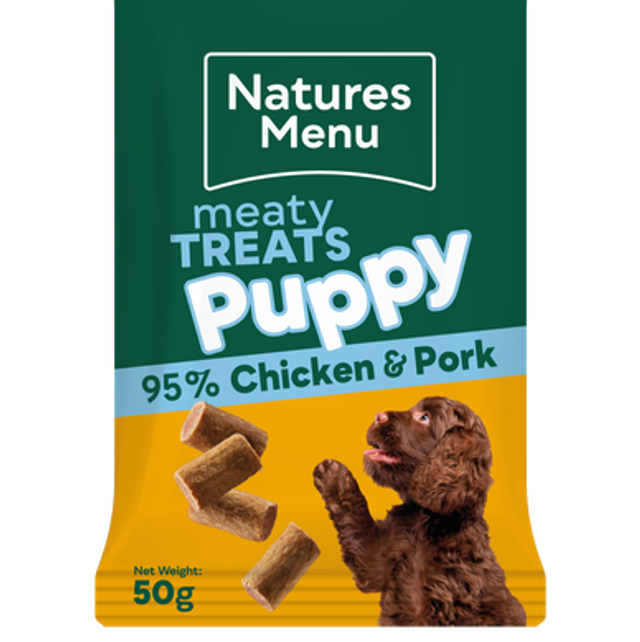 Natures Menu Original Puppy Chicken &amp; pork Meaty treats 50g e