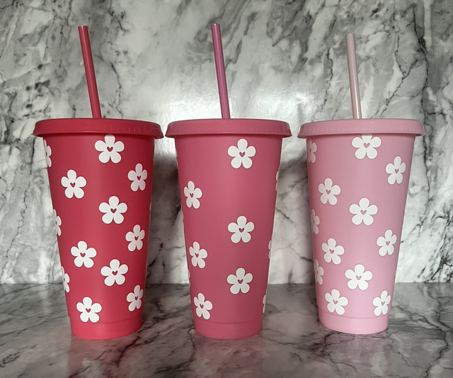 Flower and Heart Cold Cup