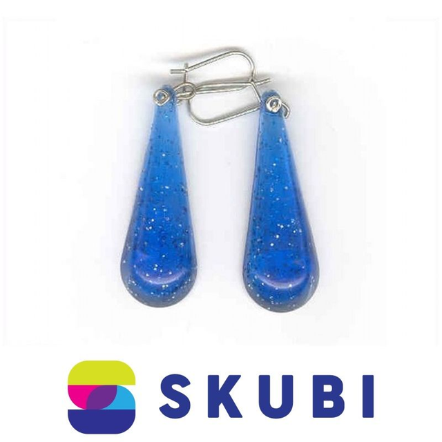 RETRO NÁUŠNICE PLASTOVÉ - KAPKY - 4 CM - NA HÁČKU (č. 128)