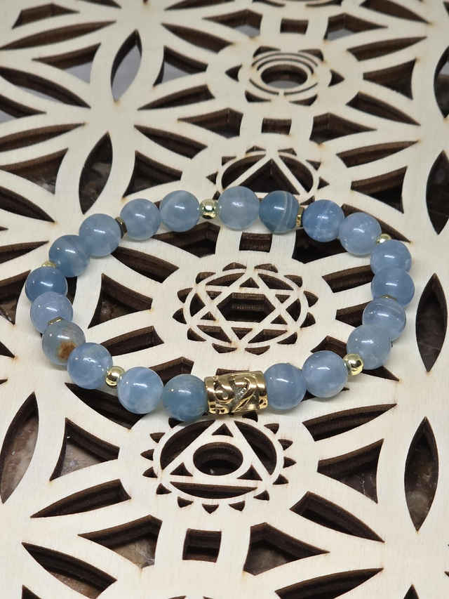 Bracelet Calcite bleue AA haute qualité 0,8 cm