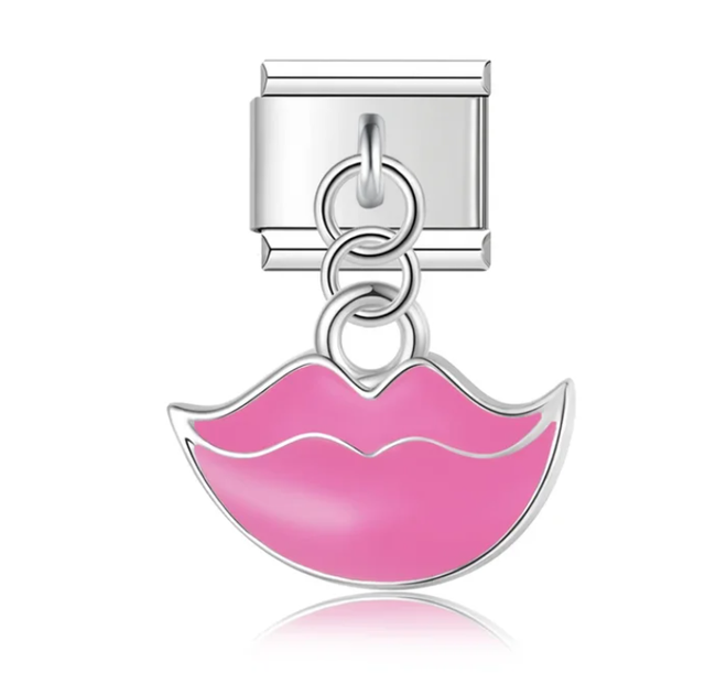Charm Beso Colgante Rosa