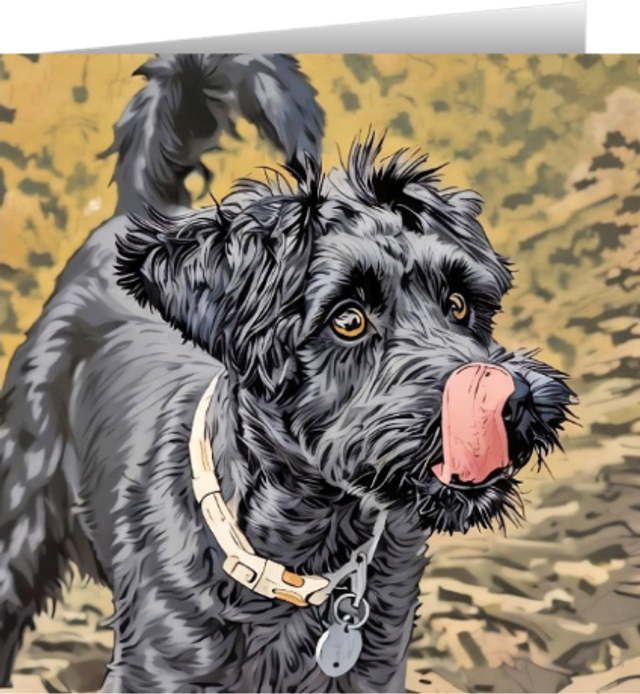 Grey Miniature Schnauzer - Dog Greetings Card