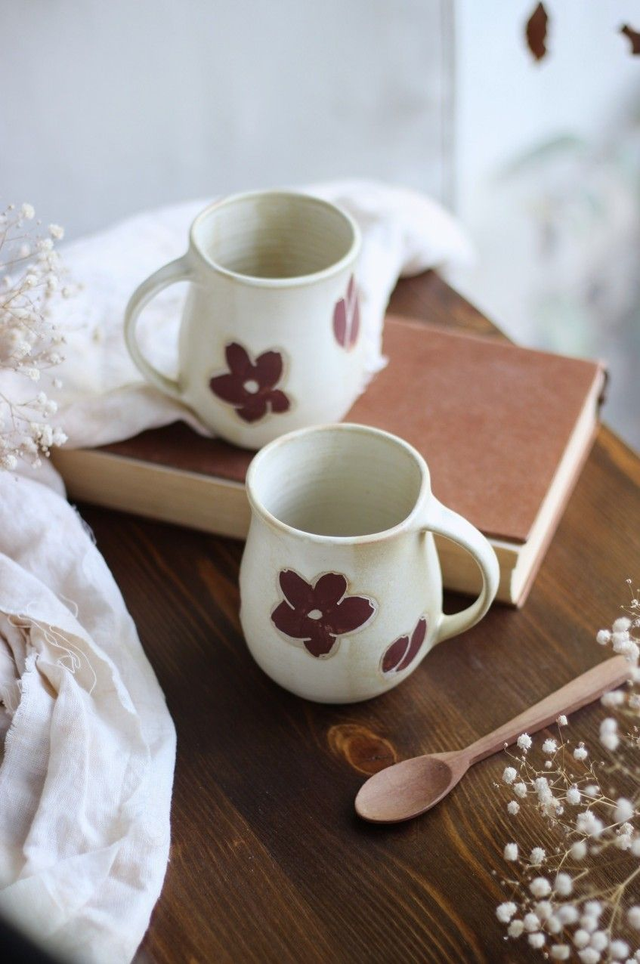 Tasse fleurs 30cl avec anse