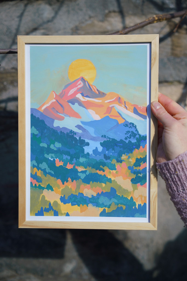 Sunrise above the mountain – original