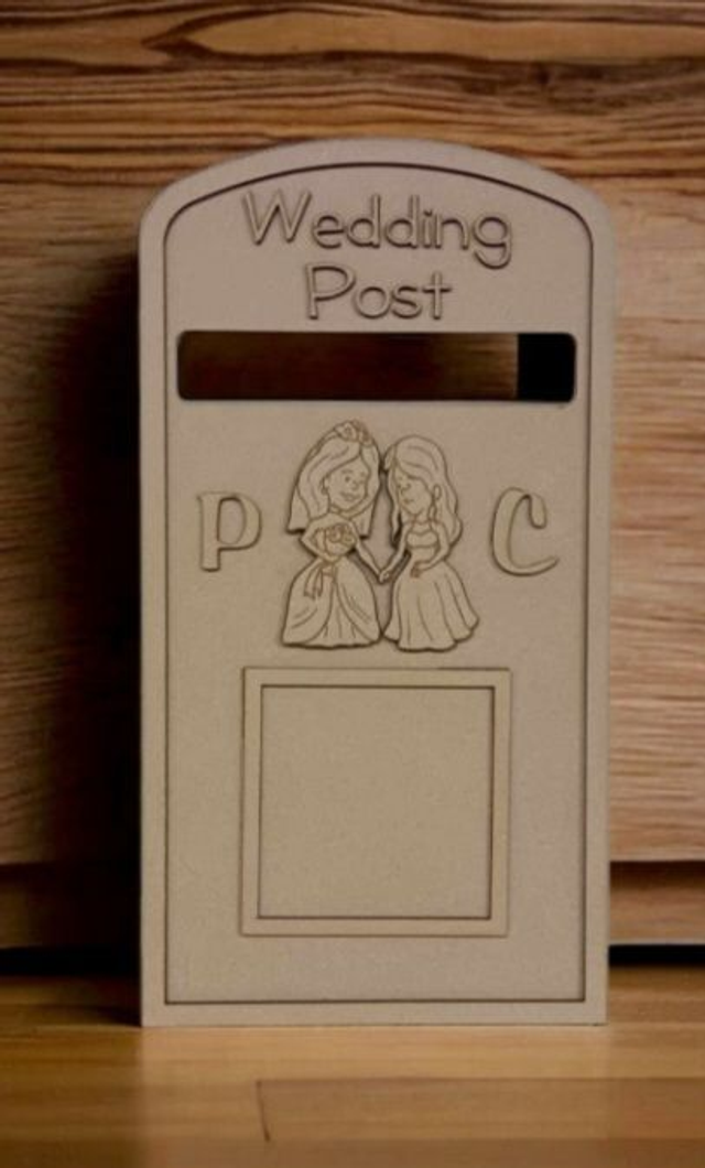 Cute Cartoon Couple Wedding Postbox