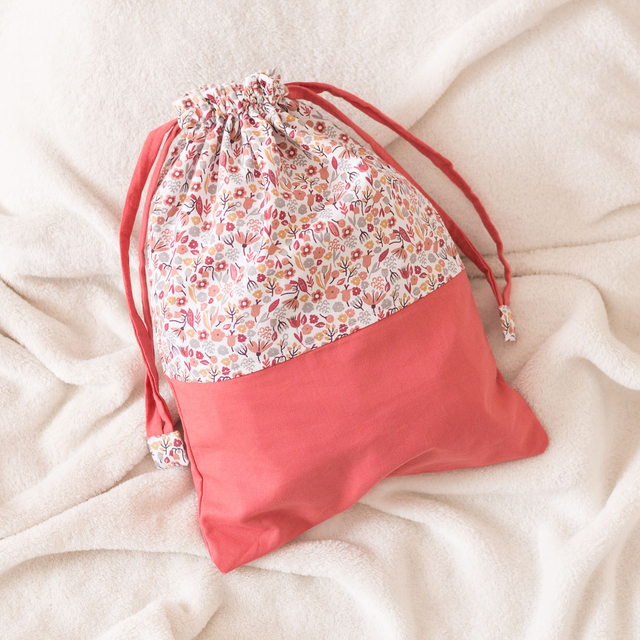 Pochon Bicolore Corail / Bruyère