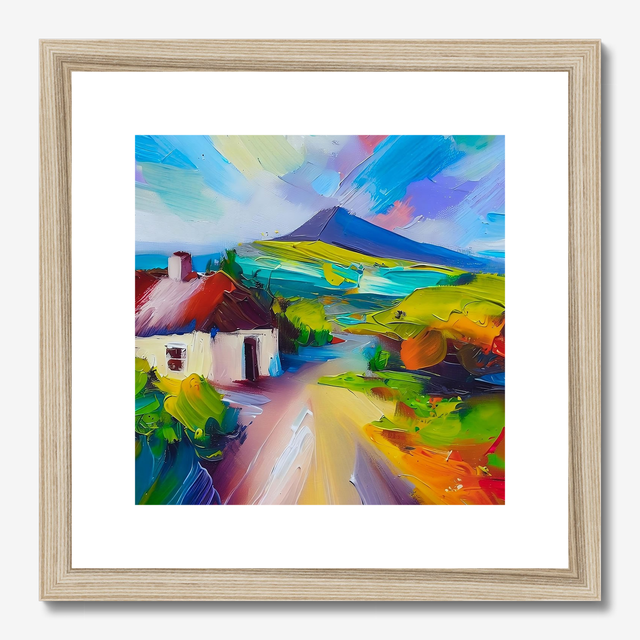 Framed signed print by Stefan Birch. &quot;Rose Cottage, Fanad, Donegal&quot;. Signed art print.