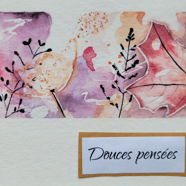 Carte condoléances "Douces pensées"