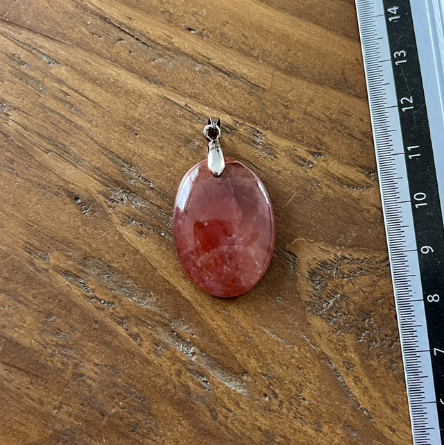Pendentif en Rhodochrosite qualité gemme et bélière argent