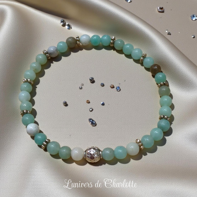 Bracelet "Amazonite" - Perle 4 mm - REF30