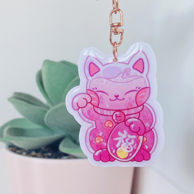 Porte-clés Maneki Neko Sakura
