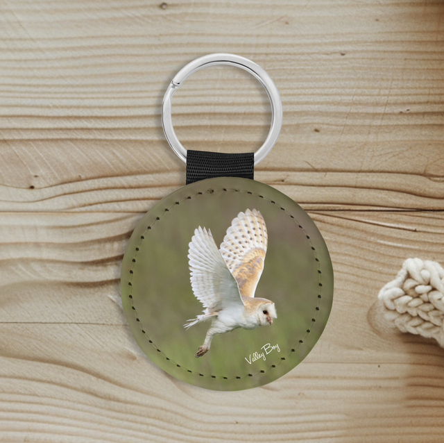 “Barn Owl in Flight” Keyring 